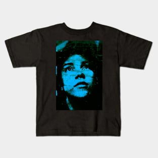 Beautiful girl, looking up. Dark, blue light. Weird but beautiful. Kids T-Shirt